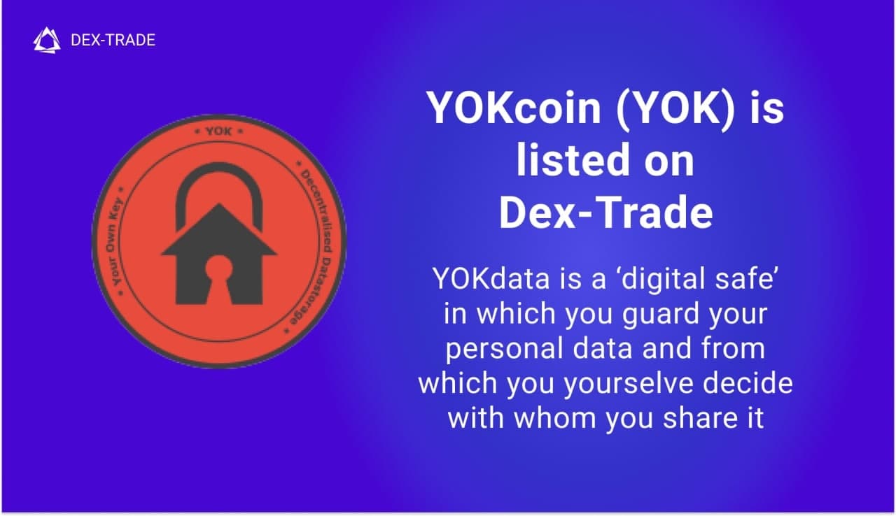 YOKcoin available for trading at Dex-Trade exchange